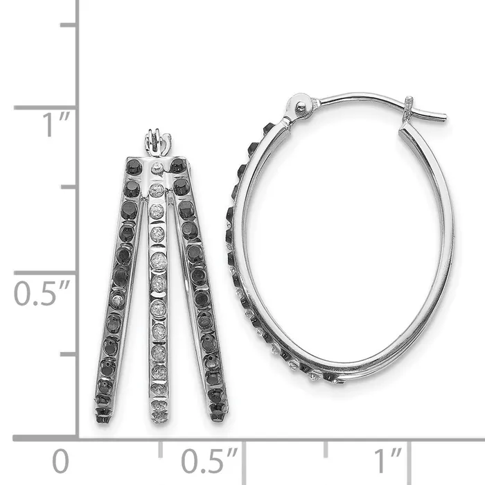WB Choice Jewelry 14k WG Diamond Fascination Black W Diamond Triple Oval Hinged Hoop EarWBCDF222 Earrings WB Choice Jewelry 14k WG Diamond Fascination Black W Diamond Triple Oval Hinged Hoop EarWBCDF222 Earrings