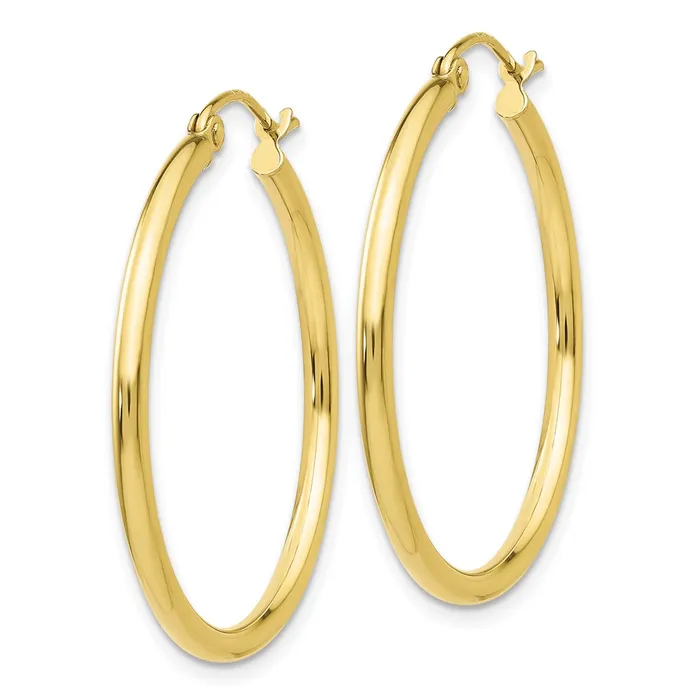 WB Choice Jewelry Earrings 10K Polished 2mm Tube Hoop EarringsWBC10T914
