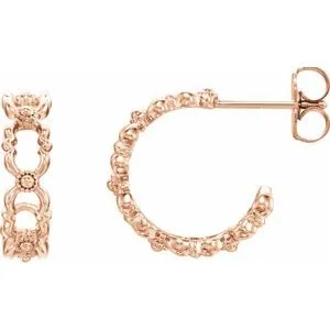 WB Choice Jewelry Earrings 14K Rose Quatrefoil Hoop Earrings 86644602PSTWBC WB Choice Jewelry Earrings 14K Rose Quatrefoil Hoop Earrings 86644602PSTWBC