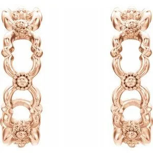 WB Choice Jewelry Earrings 14K Rose Quatrefoil Hoop Earrings 86644602PSTWBC WB Choice Jewelry Earrings 14K Rose Quatrefoil Hoop Earrings 86644602PSTWBC