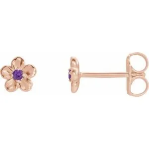 WB Choice Jewelry Earrings 14K Rose Youth Imitation February Birthstone Flower Earrings 86737607PSTWBC WB Choice Jewelry Earrings 14K Rose Youth Imitation February Birthstone Flower Earrings 86737607PSTWBC