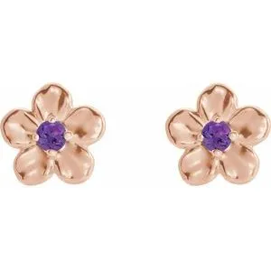 WB Choice Jewelry Earrings 14K Rose Youth Imitation February Birthstone Flower Earrings 86737607PSTWBC WB Choice Jewelry Earrings 14K Rose Youth Imitation February Birthstone Flower Earrings 86737607PSTWBC