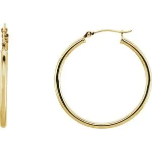 WB Choice Jewelry Earrings 14K Yellow 30 mm Tube Hoop Earrings20270163844PSTWBC WB Choice Jewelry Earrings 14K Yellow 30 mm Tube Hoop Earrings20270163844PSTWBC