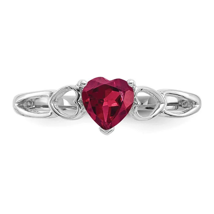 WB Choice Jewelry Rings 10k White Gold Polished Geniune Ruby Birthstone RingWBC10XBR172