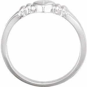 WB Choice Jewelry Rings 14K White Heart Cross Chastity Ring Size 7R7027144271PSTWBC