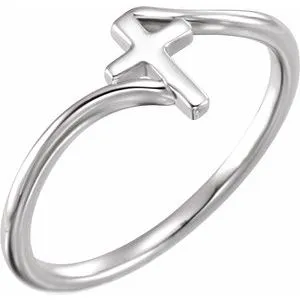 WB Choice Jewelry Rings Platinum Cross Bypass Ring R43071104PSTWBC