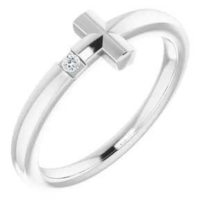 WB Choice Jewelry Rings Platinum Youth Diamond Sideways Cross Ring R43066603PSTWBC WB Choice Jewelry Rings Platinum Youth Diamond Sideways Cross Ring R43066603PSTWBC