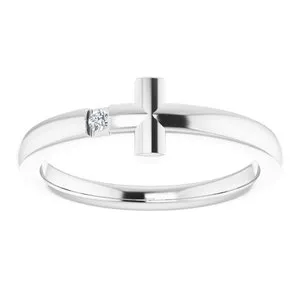 WB Choice Jewelry Rings Platinum Youth Diamond Sideways Cross Ring R43066603PSTWBC WB Choice Jewelry Rings Platinum Youth Diamond Sideways Cross Ring R43066603PSTWBC