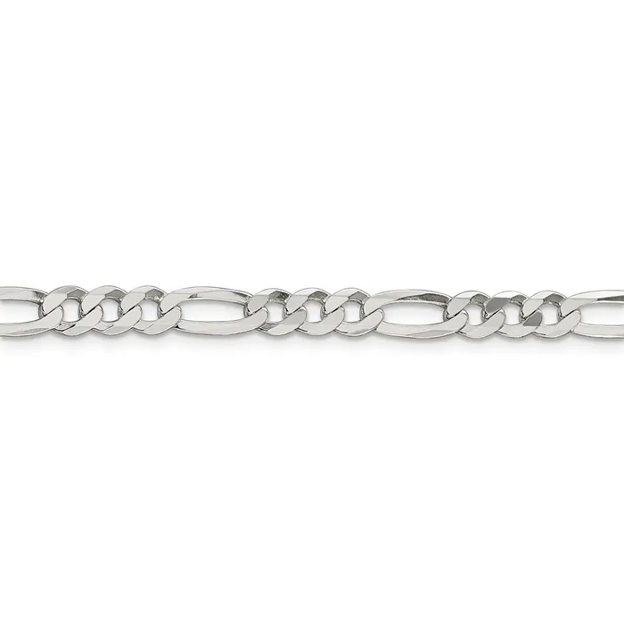 WB Choice Jewelry Rings Sterling Silver 55mm Lightweight Flat Figaro ChainWBCQMB15018