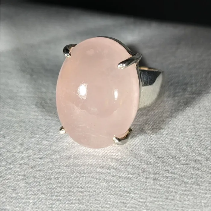 Bliss Crystals Rings Rose Quartz SS Ring 25 OFF SALE J882