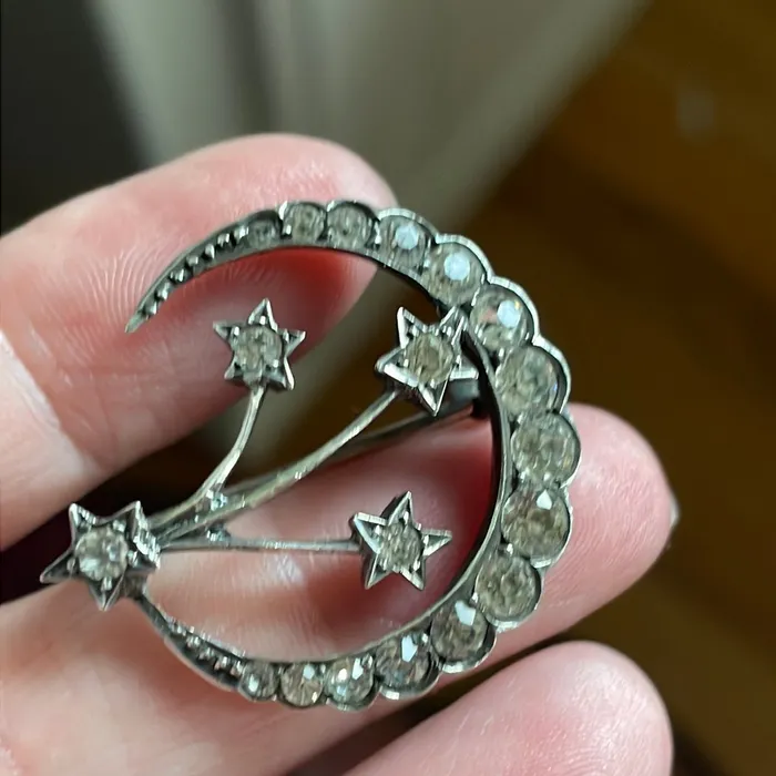 Crescent Brooch Sterling Silver Vintage Vintage Paris Jewelry Rings