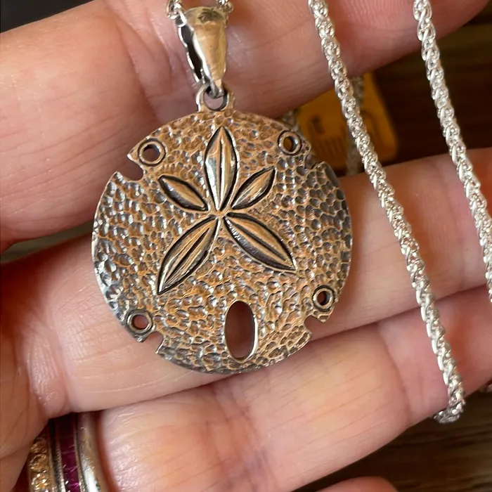 Necklaces Vintage Paris Jewelry Sand Dollar Necklace Sterling Silver Vintage