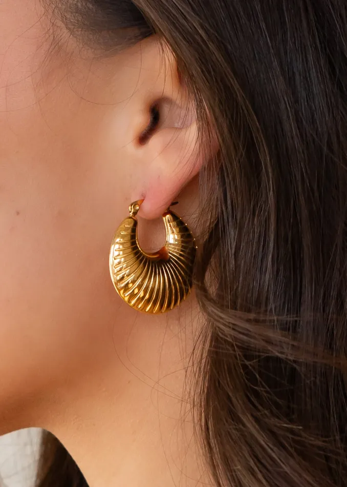 panacheaccessories Earrings Luxe Gold Bold Coil Hoop Earrings