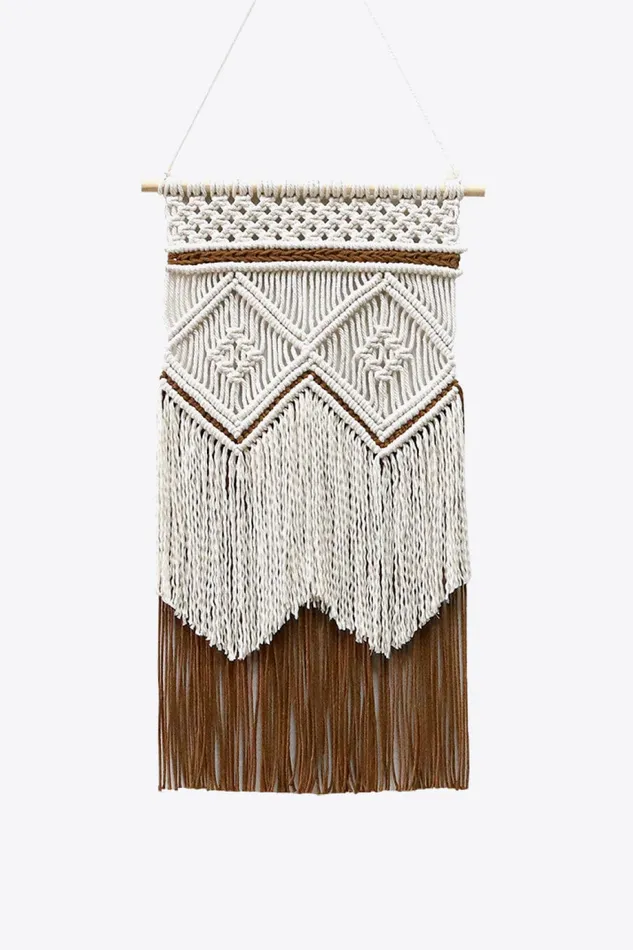 Rings TwoTone Handmade Macrame Wall Hanging Trendsi