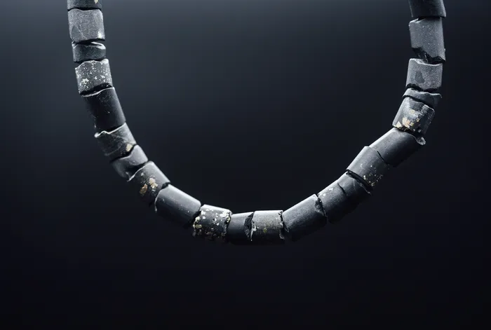 Vicky Bates Necklaces Slate Necklace with Flecks of Pyrite