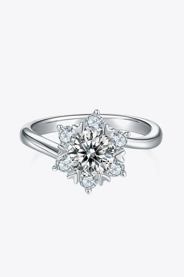 1 Carat Moissanite 925 Sterling Silver Cluster Ring Trendsi Rings