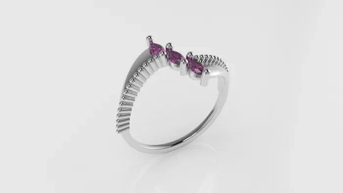 14K Ring with 3 MARQUISE TOURMALINE FILIGREE Stt Prong JCM DESIGN JEWELRY Rings