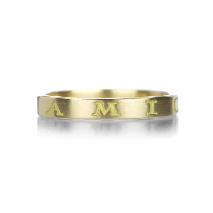 18k Amicitia Engraved Band Gabriella Kiss Rings