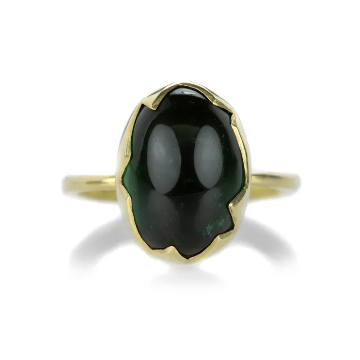 18k Green Tourmaline Egg Ring Annette Ferdinandsen Rings