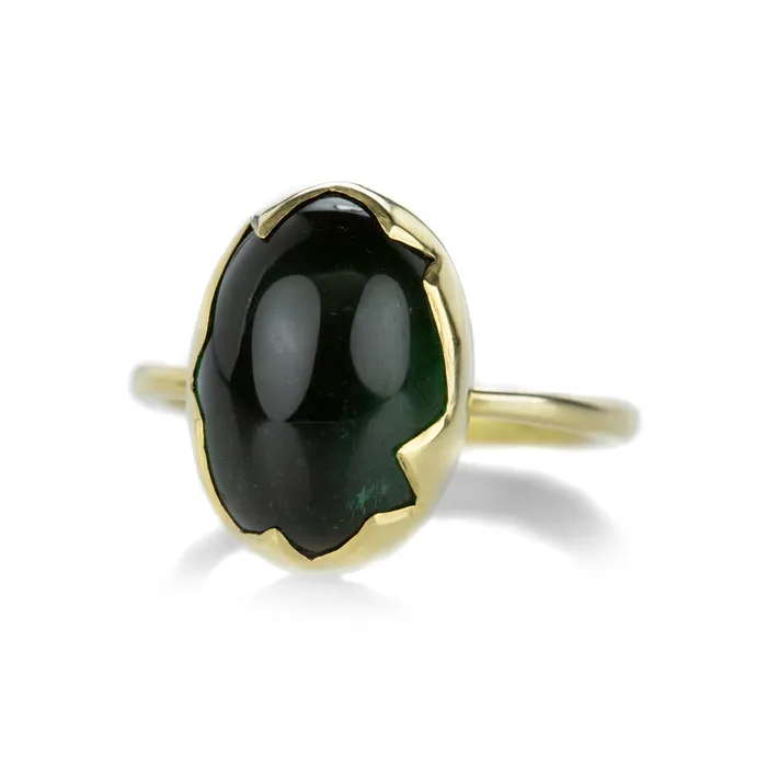 18k Green Tourmaline Egg Ring Annette Ferdinandsen Rings 18k Green Tourmaline Egg Ring Annette Ferdinandsen Rings