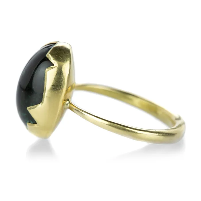 18k Green Tourmaline Egg Ring Annette Ferdinandsen Rings 18k Green Tourmaline Egg Ring Annette Ferdinandsen Rings