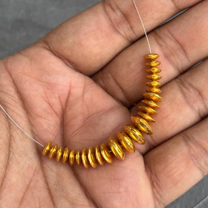 18k Solid Yellow Gold Smooth Bicone Saucer Spacer Findings Beads 4 Jewelry Making Supplies 6mm 8mm 10mm Jalvi Co PreStyled Sets