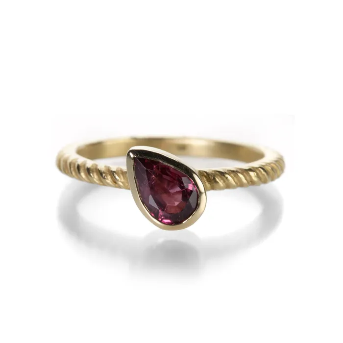 Barbara Heinrich Rings Offset Pear Shaped Sapphire Ring