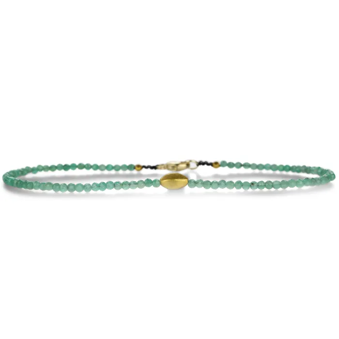 Bracelets Margaret Solow Faceted Emerald and 18k Beaded Bracelet
