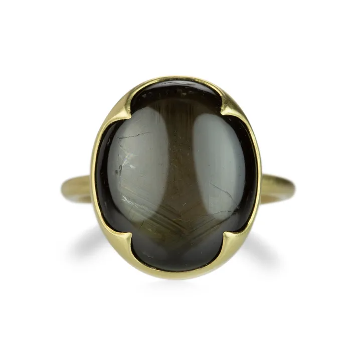 Brown Star Sapphire Oval Ring Gabriella Kiss Rings