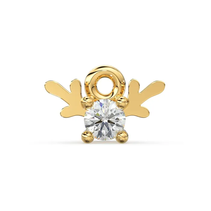Charm Necklaces Tiny Petite Solid Gold Reindeer Charm 14k 18k Solid Gold Charm Charms Sale Jalvi Co