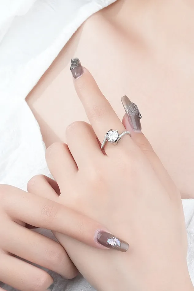 Darling You 925 Sterling Silver Moissanite Ring Trendsi Rings