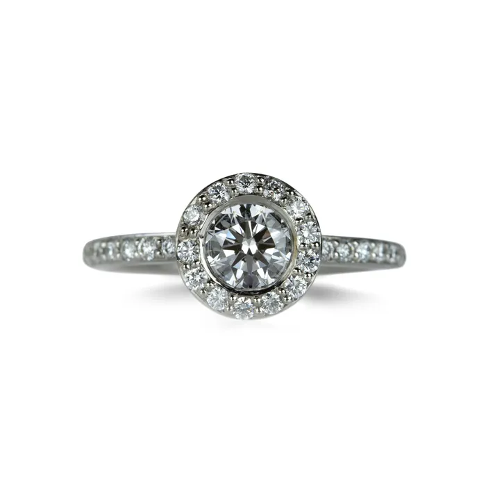 Edward Burrowes Rings Platinum Diamond Halo Ring Edward Burrowes Rings Platinum Diamond Halo Ring