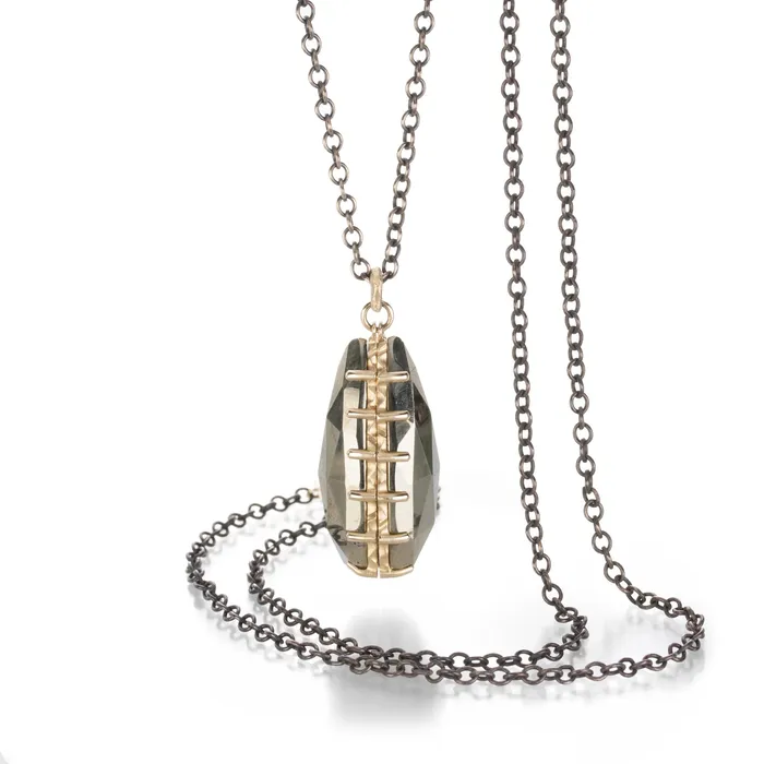 Elongated Pyrite Twin Locket Necklace Jamie Joseph Necklaces