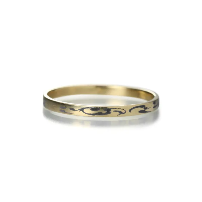Gabriella Kiss Rings Black Enamel Band