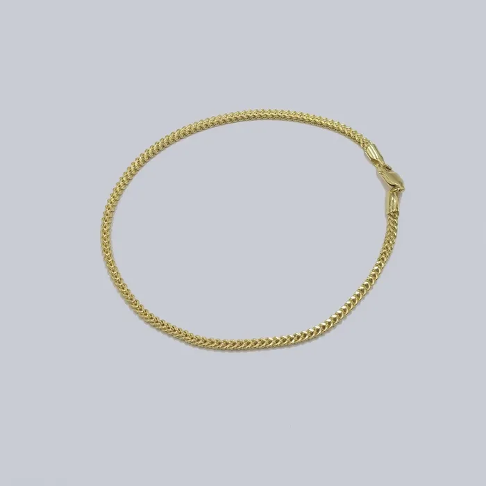 globalwatches10 Bracelets 10K Yellow Gold Franco Box Bracelet 25mm 8 Lobster Clasp Men Women REAL Chain