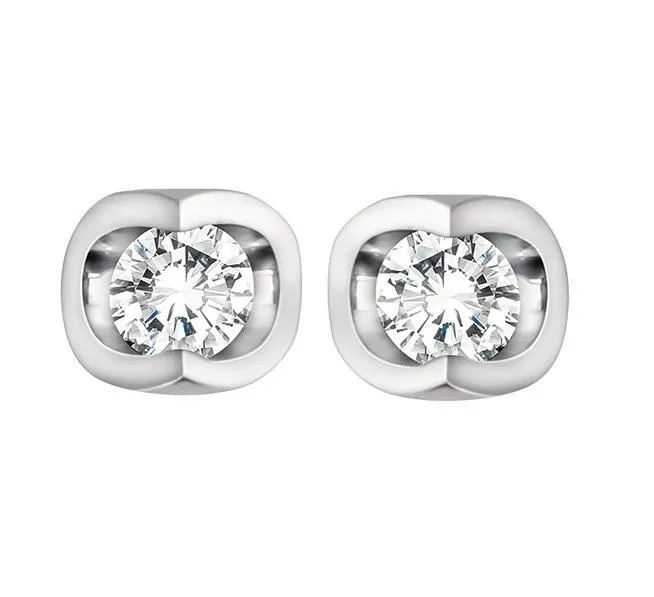 Independent Jewellers Earrings 14kt White Gold 033cttw Diamond Stud Earrings