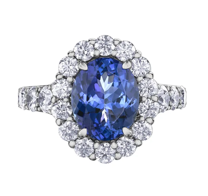 Independent Jewellers Rings 18kt White Gold Tanzanite and 230cttw Diamond Womens Ring