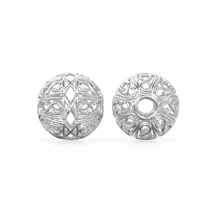 Jalvi Co PreStyled Sets 18k Solid Gold Designer Fancy Round Spacer Bead Finding 6mm 8mm 10mm