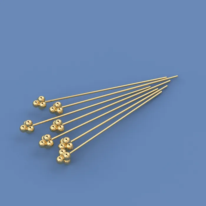Jalvi Co PreStyled Sets 18k Solid Yellow Gold 24 Gauge 15 INCH Headpin With Daisy Ends Jalvi Co PreStyled Sets 18k Solid Yellow Gold 24 Gauge 15 INCH Headpin With Daisy Ends