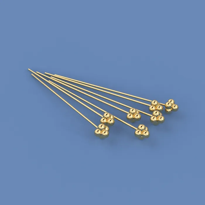 Jalvi Co PreStyled Sets 18k Solid Yellow Gold 24 Gauge 15 INCH Headpin With Daisy Ends Jalvi Co PreStyled Sets 18k Solid Yellow Gold 24 Gauge 15 INCH Headpin With Daisy Ends
