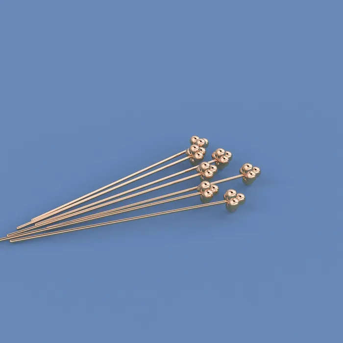 Jalvi Co PreStyled Sets 18k Solid Yellow Gold 24 Gauge 15 INCH Headpin With Daisy Ends Jalvi Co PreStyled Sets 18k Solid Yellow Gold 24 Gauge 15 INCH Headpin With Daisy Ends