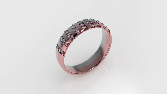Jcm 21 jewelry Rings 14K Gold Wedding Ring with 27 Diamonds STT Prong Cut Chanel For men or women