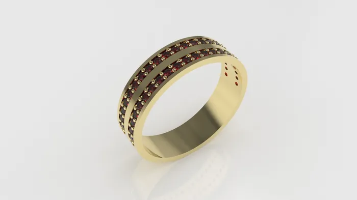 JCM DESIGN JEWELRY 14K gold band Ring with 44 RUBY 13mm each stt prong cut chanel Rings JCM DESIGN JEWELRY 14K gold band Ring with 44 RUBY 13mm each stt prong cut chanel Rings