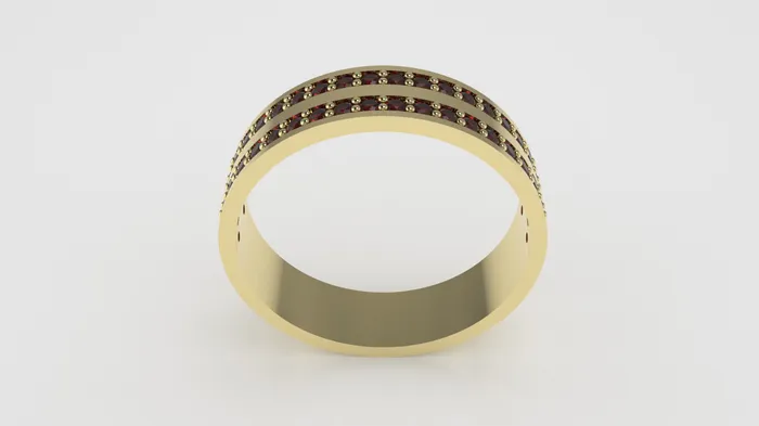 JCM DESIGN JEWELRY 14K gold band Ring with 44 RUBY 13mm each stt prong cut chanel Rings