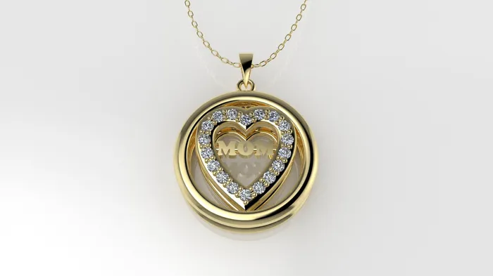 JCM DESIGN JEWELRY Necklaces 14K Pendant with 18 DIAMONDS VS1 Heart and Circle Style STT Prong MOM JCM DESIGN JEWELRY Necklaces 14K Pendant with 18 DIAMONDS VS1 Heart and Circle Style STT Prong MOM