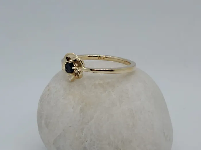 JCM DESIGN JEWELRY Rings 14k yellow gold ring flower style has 012CT Sapphire ideal for any occasion