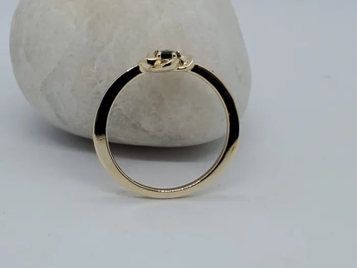 JCM DESIGN JEWELRY Rings 14k yellow gold ring flower style has 012CT Sapphire ideal for any occasion
