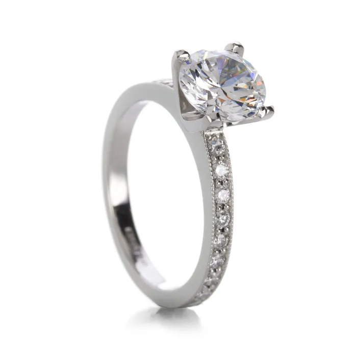 Platnium Milgrain Engagement Ring Edward Burrowes Rings