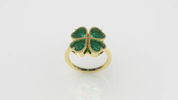 Rings 14K Gold Ring with 5 STONES STT BEZEL and Prong Clover Style Jcm 21 jewelry Rings 14K Gold Ring with 5 STONES STT BEZEL and Prong Clover Style Jcm 21 jewelry