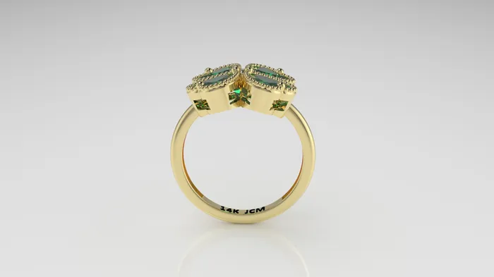 Rings 14K Gold Ring with 5 STONES STT BEZEL and Prong Clover Style Jcm 21 jewelry